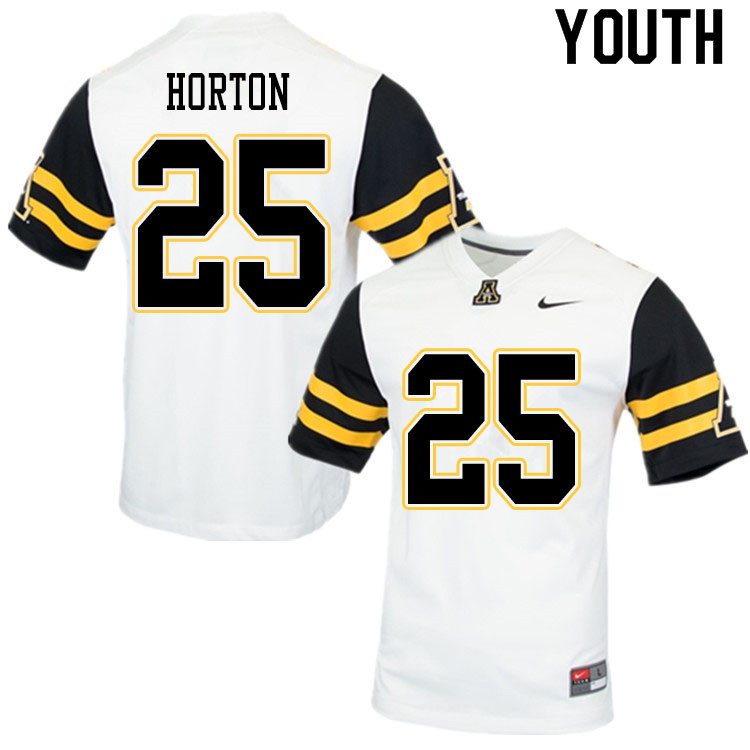 Youth #25 Sean Horton Appalachian State Mountaineers College Football Jerseys Sale-White
